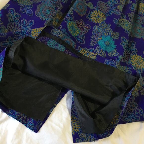 VINTAGE Norton McNaughton skirt fully lined pockets pleats size 8 floral - Picture 6 of 10